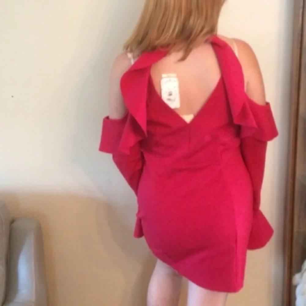 FP Ruffled Cold Shoulder BodyCon Mini Dress - Picture 5 of 7